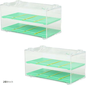 ケース ミニカーケース 収納 2段 クリアケース コレクション 透明 1個セット