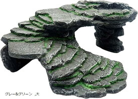 爬虫類 シェルター 隠れ家 洞窟 階段 テラリウム 苔 浮島 カメ レオパ カエル トカゲ カメレオン ヤモリ カニ 階段付き隠れ家