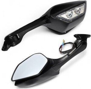 �݊��i Ninja ZX-10R ZX10R H2 �p �o�C�N�~���[ LED���C�g�t�� �o�b�N�~���[ �J���T�L �j���W�� �I�[�g�o�C ���[�^�[�T�C�N���~���[ �J�X�^�� �p�[�c �O�� ���E�Z�b�g �ėp�i �ЊO�i