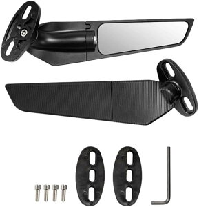 互換品 バイク ミラー ウイング スリム カウルミラー 汎用 左右セット