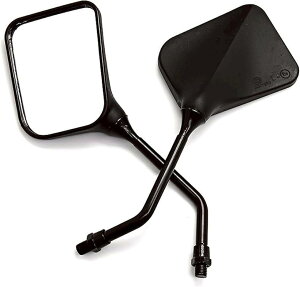 互換品バイク ミラー スクエア クラシックタイプ 10mm 旧車 スクーター ゼファー インパルス ニンジャ CB CBX XJR ディオ ジョグ カブ スーパーカブ モンキー 等 様々 カスタム 左右セット