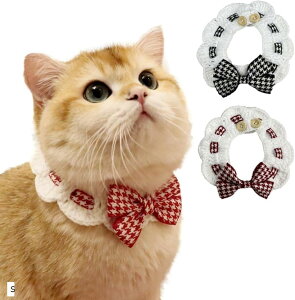 猫 2個セット 首輪 猫用 ペット バンダナ ビブ スカーフ 小型犬 チョーカー よだれかけ アクセサリー 飾り 小動物 ペットよだれかけ 犬よだれかけ ねこ ネコ リード M