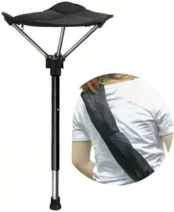 アウトドアチェア 立ったまま コンパクト 軽量 1本足 携帯椅子 行列待ち 高さ調整 持ち運び便利 立ち椅子 スティックチェア ワンポールチェア 折りたたみ椅子