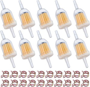 10個セット 燃料フィルター 1/4インチ X 5/16インチ 磁石付き 20個 14mm 燃料ホースクリップ フューエルフィルター インラインガスオイルフィルター ガス用インライン燃料フィルター 普遍的な燃