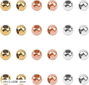 約400個 つぶし玉 カシメ玉 かしめ玉 304ステンレス ボールチップ ビーズチップ 24K金メッキ エンドビーズ 金具 クリンプエンド ゴールド-400個 1.5mm