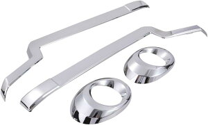 互換品日産 UD トラックス 17クオン パーフェクトクオン メッキ バンパー エンドカバー + フォグランプ 交換式 セット デコトラ 大型 社外品 カスタム パーツ