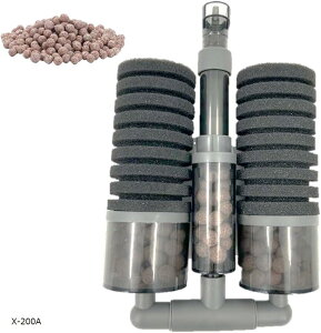 増量版 バイオスポンジフィルター 多孔質 ろ材入り 簡単設置 アクアリウム 水槽 ろ過 バクテリア 熱帯魚 金魚 メダカ エビ X-100A