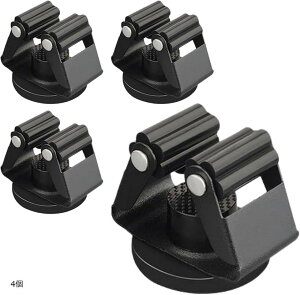 モップホルダー 強力マグネット式 壁掛け 掃除道具収納 2個セット 滑り止め 黒 2個