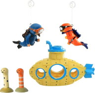 水槽 オブジェ アクアリウム 隠れ家 オーナメント インテリア 潜水艦 チンアナゴ2匹 ダイバー2人