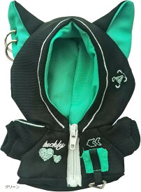 【楽天ランキング1位入賞】ぬい服 猫耳 サイバーパンク パーカー ぬいぐるみ 人形 グリーン パープル 水色