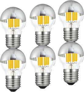 KY LEE ���^�� LED�V���o�[�{�[�������v ��ʓd��60W�`���� 6W �t�B�������gLED�d�� G45 110V E26���� 2700K�d���F �����N���[�� 6���� (LIB-0151)