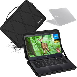 �݊��i �n�[�hEVA�ی�X���[�u�P�[�X 14�C���` Acer Chromebook 314-CB314-3H-C41F�ȂǂɓK�p �n�[�h�P�[�X �h�� (Black-For Acer 14�C���`, For Acer 14�C���`(X8259))