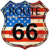 Route 66 ブリキ看板 シールド型 アメリカン レトロ ヴィンテージ アートサイン 壁掛け インテリア 装飾 …