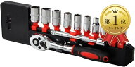 【楽天ランキング1位入賞】ソケットレンチ セット 6.35mm 1/4インチ 6角ソケット 10個付き ラチェットハ…
