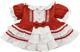 人形 ぬいぐるみ 服 ぬい服 ロリータ風 メイド ワンピース (レッド, 20cm)