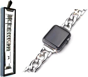 Apple watch �`�F�[���o���h ������� �A�b�v���E�H�b�` ���v �x���g/�X�e�����X �V���o�[ Series 10 9 8 7 6 5 4 Ultra ���f�B�[�X �����Y �M�t�g (�V���o�[, 40mm 41mm 42mm)