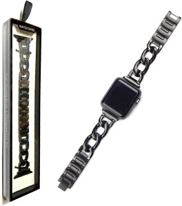 Apple watch �`�F�[���o���h ������� �A�b�v���E�H�b�` ���v �x���g/�X�e�����X �V���o�[ Series 10 9 8 7 6 5 4 Ultra ���f�B�[�X �����Y (�u���b�N, 44mm 45mm 46mm 49mm)