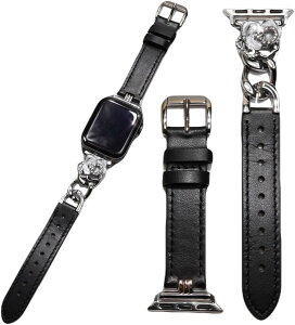 Apple watch �`�F�[�� �� ���U�[ �o���h 40mm 41mm 42mm ������� �A�b�v���E�H�b�` ���U�[�o���h ���^��/�{�v �V���o�[ �u���b�N Series 10 9 8 (�u���b�N/�V���o�[, 40mm 41mm42mm)