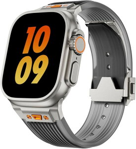 Apple watch �o���h Ultra 3 2 1 �Ή� 49mm Series 10 8 7 6 5 46mm 45mm 44mm ������� �A�b�v���E�H�b�` �V���R�� �X�e�����X �E���g���o���h �X�|�[�c (Clear Black)