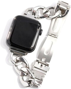 �݊��i/��֕i �`�F�[���o���h 40mm 41mm 42mm �O�܂� �v�b�V���� ������� ���v �o���h/�X�e�����X �V���o�[ Series 10 9 8 7 6 5 Ultra ���f�B�[�X (�V���o�[, 40mm 41mm 42mm)