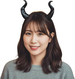 カチューシャ サキュバス 角 悪魔 悪魔の角 コスプレ デビル 小悪魔 ツノ かわいい ハロウィン (ブラック)