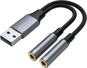 USB �I�[�f�B�I �ϊ��A�_�v�^ �n�C���]�Ή� 24bit/96KHz �O�t�� �T�E���h�J�[�h DAC���� 3.5mm �~�j�W���b�N �P�[�u�� 3�� TRS��p �w�b�h�z�� �}�C�N�[�q (�V���o�[)