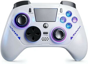 pc �R���g���[���[ ps4�R���g���[���[ �v�V�ŁE�A�b�v�f�[�g �Q�[���p�b�h Turbo�A�ˋ@�\ 6���W���C���Z���T�[ 1000Hz�|�[�����O���[�g RGB���C�g �������{�^�� (�z���C�g)