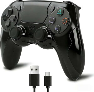 PS4 �R���g���[���[ PC �Q�[���p�b�h e�X�|�[�c��p ���C�����X �Q�[���R���g���[���[ 1000Hz �|�[�����O���[�g ����/�L���ڑ� ����x�� �f���A���U�� 6���W���C�� �^�b�`�p�b�h���� (�u���b�N)