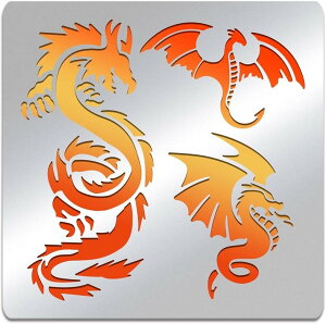 1������ �X�e���V���V�[�g �X�e�����X�� �h���S�� 15.6x15.6cm ������ �`��e���v���[�g �蒠�p (�h���S��)