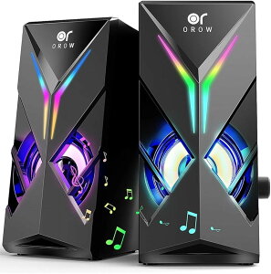 PC�X�s�[�J�[ 10W�o�� �Q�[�~���O�X�s�[�J�[ �f�X�N�g�b�v�X�s�[�J�[ RGB�X�s�[�J�[ �p�\�R���p �剹�ʃR���s���[�^�X�s�[�J�[ ���j�^�[�p�X�s�[�J�[ 3.5mm���� S201 (�u���b�N, 10W)
