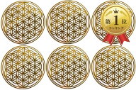 【楽天ランキング1位入賞】フラワーオブライフ 金属シール ステッカー 生命の花 神聖幾何学 黄金比 金・6…