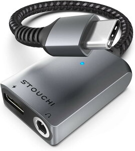 USB Type C to 3.5mm �C���z���ϊ��A�_�v�^�[ 2in1 DAC���� 24bit/96kHz Hi-Fi���� 30W�����[�dPD/QC�Ή� ���L�������� ���ϋv�ґg�i�C�����P�[�u�� (�O���[, 1 Paquet)