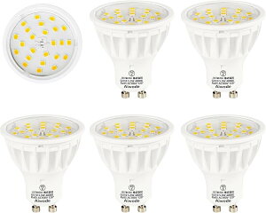 GU10 LED�d�� GU10����LED�X�|�b�g���C�g 5.5W 50-60W�`���� ���R�F4000K �񒲌���Ή� RA��85 �L�p120�x ���P�x600LM PSE�F�؍� (���R�F4000K, 6�Z�b�g)
