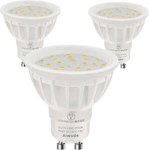 GU10 LED�d�� GU10����LED�X�|�b�g���C�g 5.5W 50-60W�`���� �d���F2700K �񒲌���Ή� RA��85 �L�p120�x ���P�x600LM PSE�F�؍� (�d���F2700K, 3�Z�b�g)