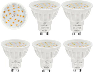 GU10 LED�d�� GU10����LED�X�|�b�g���C�g 5.5W 50-60W�`���� �����F6000K �񒲌���Ή� RA��85 �L�p120�x ���P�x600LM PSE�F�؍� (�����F6000K, 6�Z�b�g)