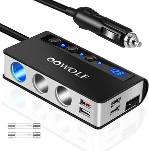 �V�K�[�\�P�b�g 3�A 4�|�[�g�t�� USB�[�d�� �ő�180W �X�}�[�gIC Quick Charge 3.0 ���� 12-24V�ԑΉ� ���ւ��q���[�Y2�t�� (3�A�V�K�[�\�P�b�g 100cm)