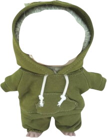 ラブブ専用 服 パーカー パンツ ぬいぐるみ Labubu専用 (オリーブグリーン)