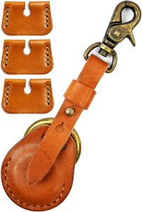 atelierCODEL AirTag �P�[�X �L�[�z���_�[ �G�A�^�O�P�[�X �Ȗ؃��U�[ (�u���E���i�L�[�J�o�[�t���j)