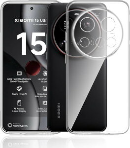 Xiaomi 15 Ultra �P�[�X �N���A ���y�� �ɔ� �����h�~ �V���v�� TPU �\�t�g �Ռ��z�� �w�ʃJ�o�[ �σX�N���b�` �ی�J�o�[ �S�ʕی� ���ϖh�~ �X�}�z�P�[�X (����, 89K-CSJ-AR711)
