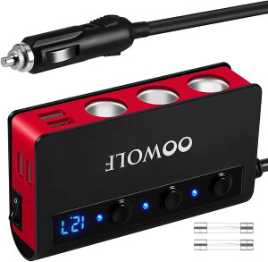 �V�K�[�\�P�b�g 3�A 4�|�[�g�t�� USB�[�d�� �ő�180W �X�}�[�gIC Quick Charge 3.0 ���� 12-24V�ԑΉ� ���ւ��q���[�Y2�t���ԐF (����, QC3.0(��+��))