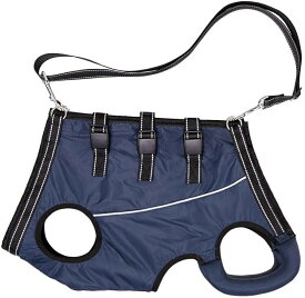 犬 ハーネス 歩行補助 ペット用 老犬 前足 後足 けが 介護 リハビリ 柔らかい 通気性 調節可能 柴犬 ブルー M (ブルー, M)