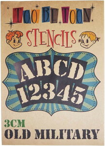 �X�e���V���V�[�g �A ���t�@�x�b�g�啶���������Z�b�g OLD MILITARY 3cm SSOM cm (��, 3cm)
