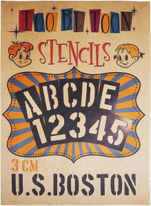 �X�e���V���V�[�g �A ���t�@�x�b�g�啶���������Z�b�g U.S.BOSTON 3cm SSBTcm (��, 3cm)