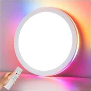 LED�V�[�����O���C�g 32W 3800lm ������� �������F���Ԑڌ�RGB�J���[ ���͋C���C�g ���^ �V��Ɩ���� �����R���t�� �X�}�zAPP�Ή� �d�C �u���� Ceiling (a01.�ԐڏƖ� RGb���C�g �������F, 6��)