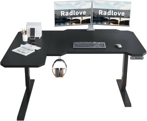 ���~�f�X�N L���p�\�R���f�X�N �d�����~���f�X�N �V��150CMx101CM �Q�[�~���O�f�X�N �� �X�^���f�B���O�f�X�N PC�f�X�N �������߉\ �������[�@�\�t�� ��Q���m 71�`117CM (�u���b�N, 150x101CM)
