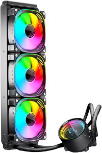 COOLMOON �ȈՐ���N�[���[ ���x�\���@�\�t�� �C���t�B�j�e�B�\�~���[ CPU�N�[���[ LED ARGB 5v 3pin LGA1700/1200/115X AMD:AM5/AM4�\�P�b�g�ɑΉ� 4pin PWM �t�@������