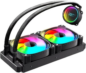 COOLMOON �ȈՐ���N�[���[ ���x�\���@�\�t�� �C���t�B�j�e�B�\�~���[ CPU�N�[���[ LED ARGB 5v 3pin LGA1700/1200/115X AMD:AM5/AM4�\�P�b�g�ɑΉ� 4pin PWM �t�@������