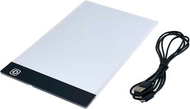 トレース台 LED ライト USB 電源 3.3mm 3段階 ノート 照明 トレーサー アニメ デザイン イラスト マンガ アート A4 (白)