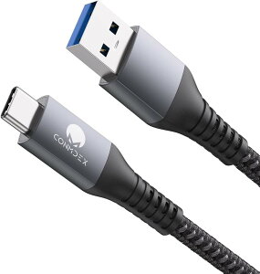 1M 1�{USB Type C �P�[�u�� 10Gbps �f�[�^�]�� Android Auto/CarPlay�Ή� USB3.1 Gen2 �^�C�vC �����[�dQC/PD3.0�Ή� USB-A USB-C (�O���[, 1M)