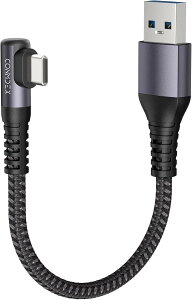 10Gbps�����]���EL���^ USB A to C �P�[�u�� �Z�� USB3.1 Gen2 90�x ���p�݌v 3.1A QC3.0 �}���[�d Android Auto/CarPlay�Ή� (�O���[, 30cm)